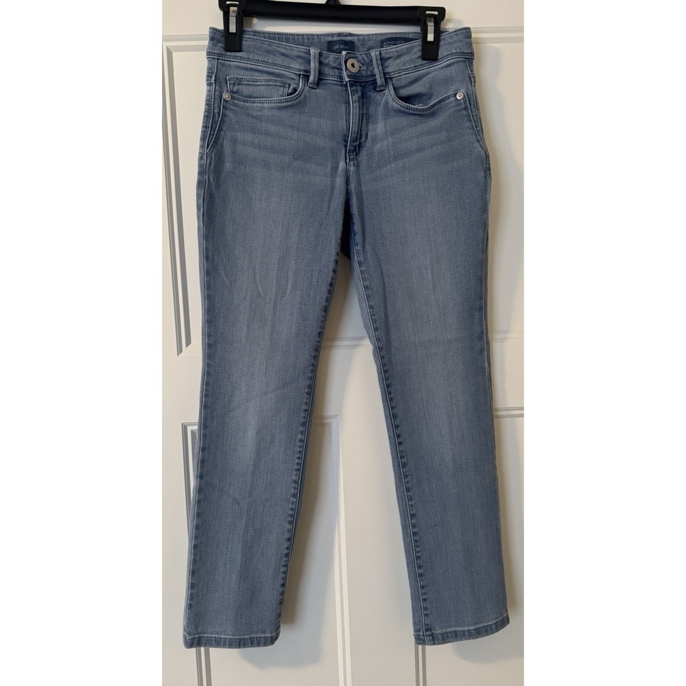J Jill Jeans Womens Size 2p Authentic Fit Slim Ankle Blue Denim Light Wash Capri
